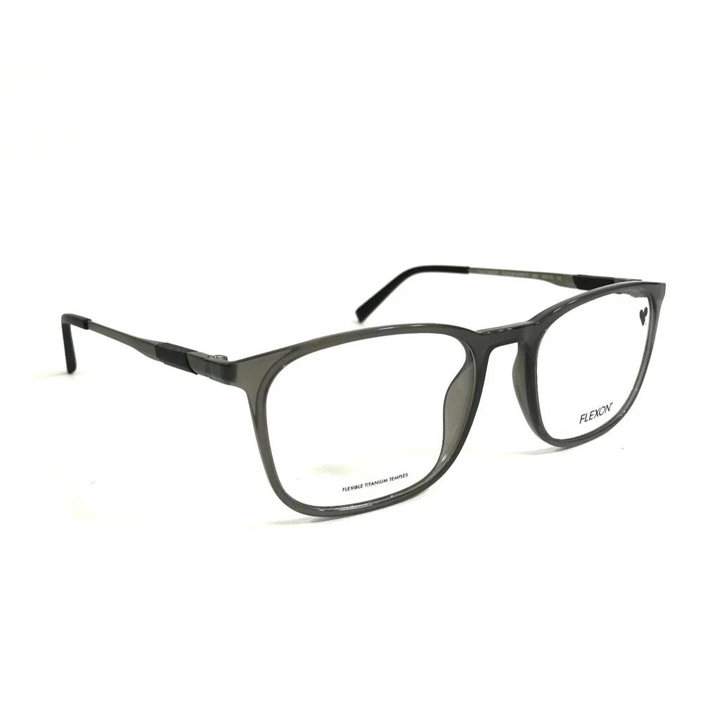 Flexon Eyeglasses Frames EP8017 057 Matte Gray Crystal Square Full Rim 54-19-145